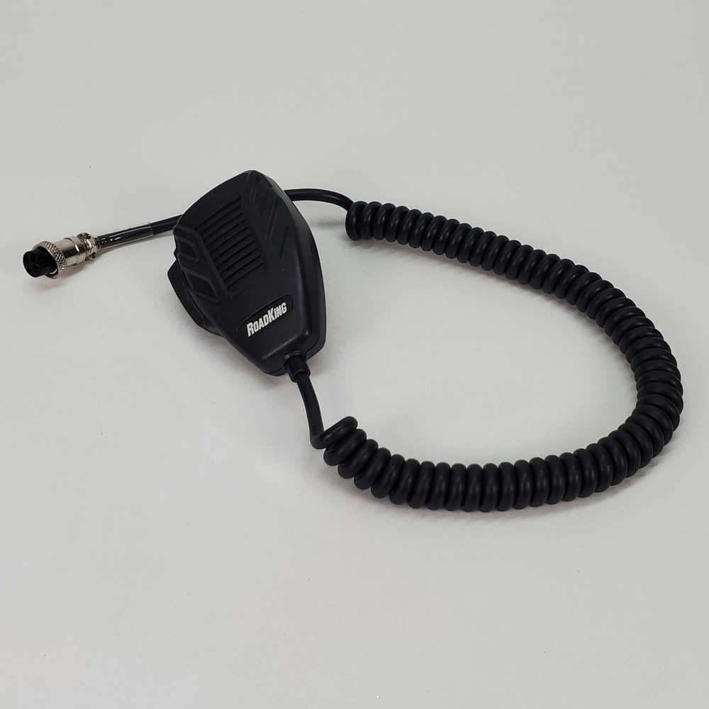 RoadKing RK56 CB Microphone 4-Pin Dynamic Handheld Mic with Coiled Cord Black